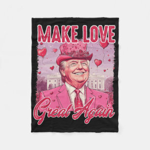 Lustiges Trump-Valentinsherz Liebe für Frauen Männ Fleecedecke
