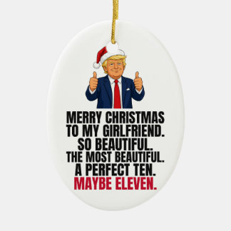 Lustiges Trump-Weihnachtsgeschenk für Freundin Keramik Ornament