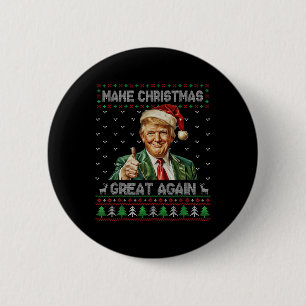 Lustiges Trump-Weihnachtshemd Macht Weihnachten gr Button