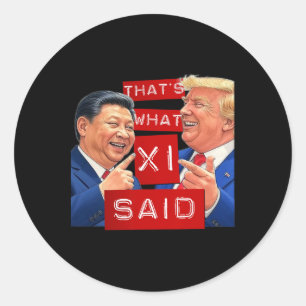 Lustiges Trump Xi und Trump lachendes Shirt Runder Aufkleber