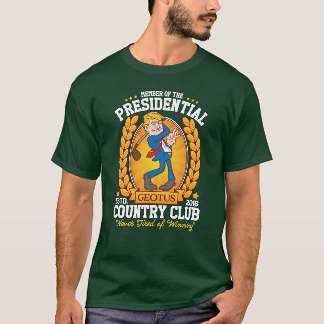 Lustiges Trumpf-"Präsidentencountryklub-" Golf T-Shirt (Vorderseite)