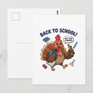 Lustiges Truthahn-Design für den Schulbeginn Postkarte