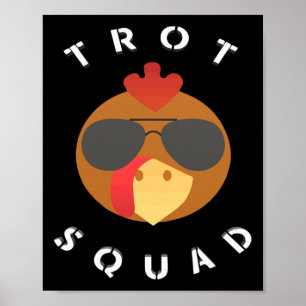 Lustiges Truthahn-Gesicht-Trott-Kommando Thanksgiv Poster