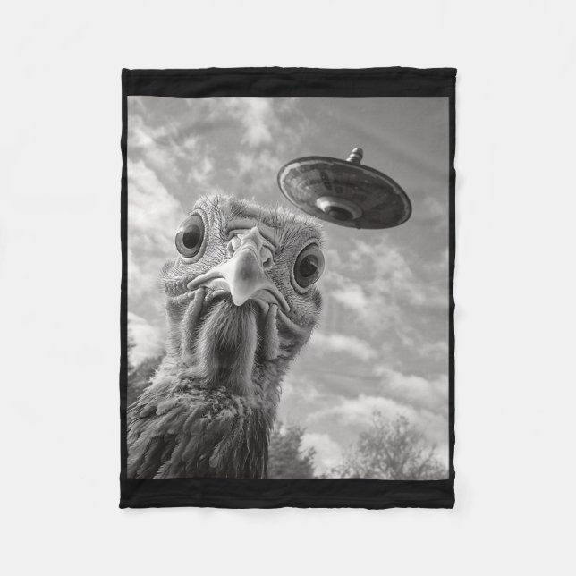 Lustiges Truthahn-Selfie-Ufo-Thanksgiving  Fleecedecke (Vorderseite)