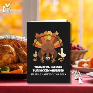 Lustiges Turducken-Erntedankfest Karte
