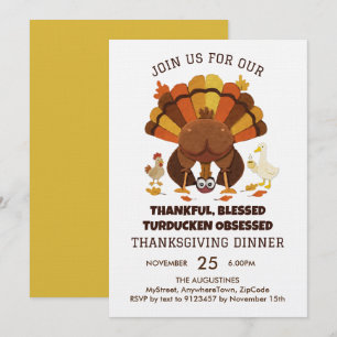 Lustiges Turducken Thanksgiving-Dinner Einladung