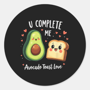 Lustiges U Vervollständigt Mich Cute Avocado Toast Runder Aufkleber