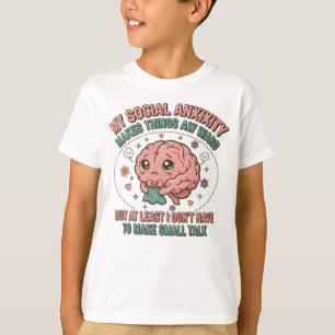 Lustiges Überdenker-Gehirn-Cartoon T-Shirt