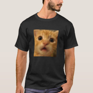 Lustiges Überraschtes Orange Kitten Katze Unschärf T-Shirt