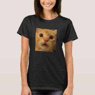 Lustiges Überraschtes Orange Kitten Katze Unschärf T-Shirt