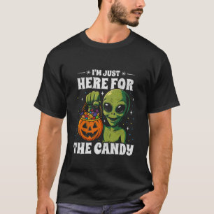 Lustiges UFO-Alien-Kostüm - Hier für die Süßigkeit T-Shirt