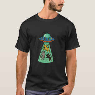 Lustiges UFO-Beaming-Up-Cats-Alien-Design T-Shirt