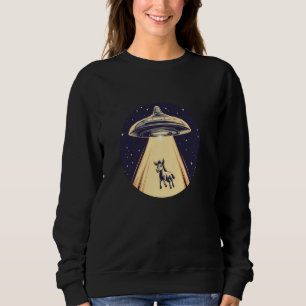 Lustiges UFO beamt einen Esel für Alien-Kostüm-Lie Sweatshirt