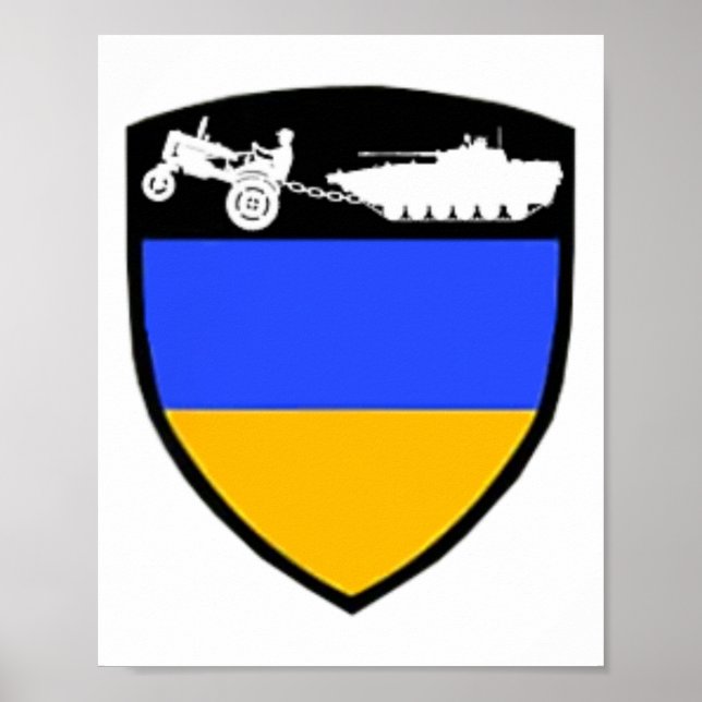 Lustiges Ukraine-Bauer-Traktor-Schlepptank-Meme  Poster (Vorne)