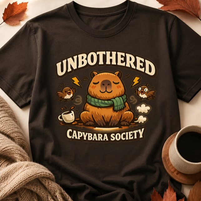 Lustiges Unbothered Capybara-Gesellschaft T-Shirt (Von Creator hochgeladen)