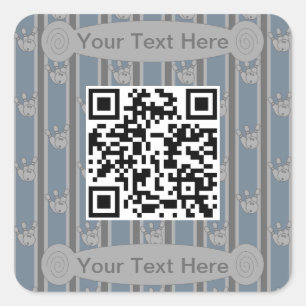 Lustiges und Fancy Bowling QR Code Quadratischer Aufkleber