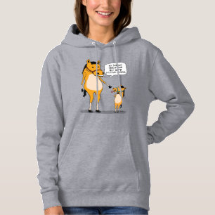 Lustiges und niedliches großes Pferd und kleines Hoodie