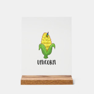 Lustiges Uni Corn Einhorn Mais Liebhaber Mais Land Acrylschild