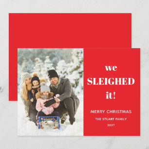 Lustiges Urlaub Süßes Weihnachtsfoto Hat es Geschl Feiertagskarte