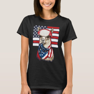Lustiges USA 4. Juli Alpaka auf patriotischem Amer T-Shirt