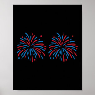 Lustiges Usa-Feuerwerk Paar Nur Hier Für Das Feuer Poster