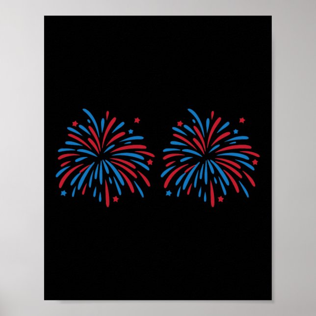 Lustiges Usa-Feuerwerk Paar Nur Hier Für Das Feuer Poster (Vorne)