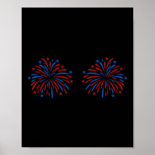 Lustiges Usa-Feuerwerk-Paar Nur Hier Für Das Feuer Poster