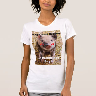 Lustiges Valentine-Tagesniedliches lustiges Ferkel T-Shirt