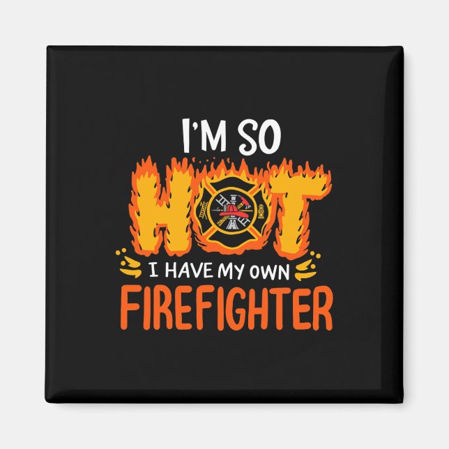 Lustiges Valentinsgeschenk Feuerwehrmanns Frau Ich Magnet (Vorne)