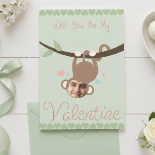 Lustiges Valentinskarte mit Foto von einem Affen Feiertagskarte