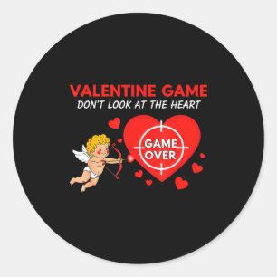 Lustiges Valentinsliebes-Meme-Spiel Herz Gamer Rom Runder Aufkleber
