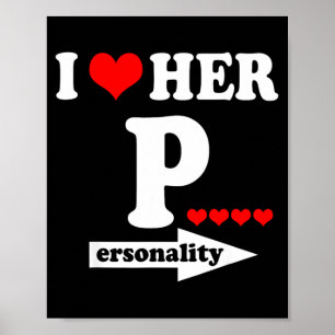 Lustiges Valentinstag-Paar passend Ich liebe sie i Poster