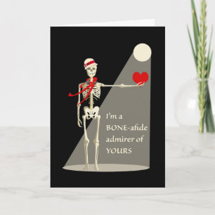 Lustiges Valentinstag-Skelett, echter Verehrer Karte