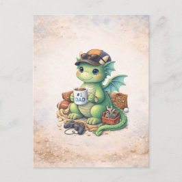 Lustiges Vatertags-Drache-Papa-Geschenk Postkarte