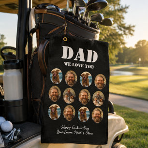 Lustiges Vatertags-Foto-Collage-Gesicht Golfhandtuch