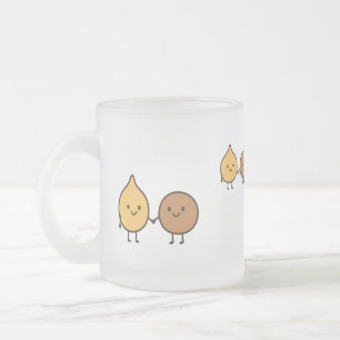 Lustiges veganes Design mit 2 süßen Bohnen Mattglastasse