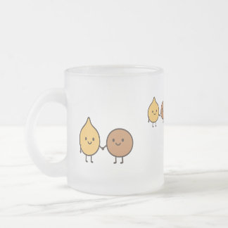 Lustiges veganes Design mit 2 süßen Bohnen Mattglastasse
