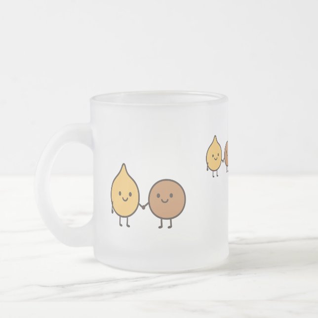 Lustiges veganes Design mit 2 süßen Bohnen Mattglastasse (Links)