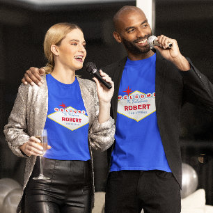 Lustiges Vegas-Schild Name und Titel T-Shirt