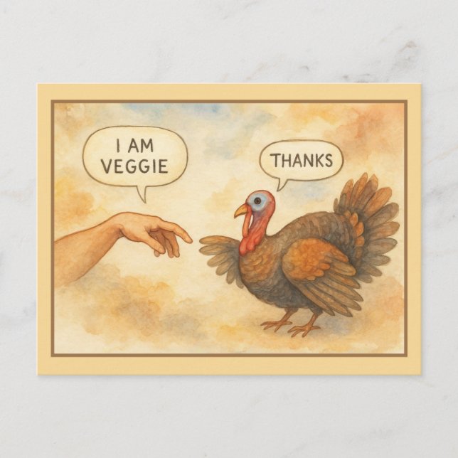 Lustiges vegetarisches Erntedankfest  Postkarte (Vorderseite)