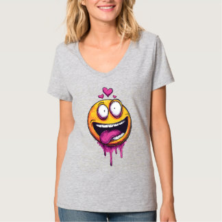 Lustiges Verrücktes Liebes-Emoji-Grafik-T-Shirt – T-Shirt