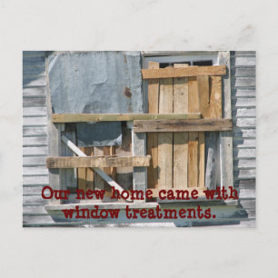 Lustiges verschalt herauf Fenster bewegten wir Ankündigungspostkarte