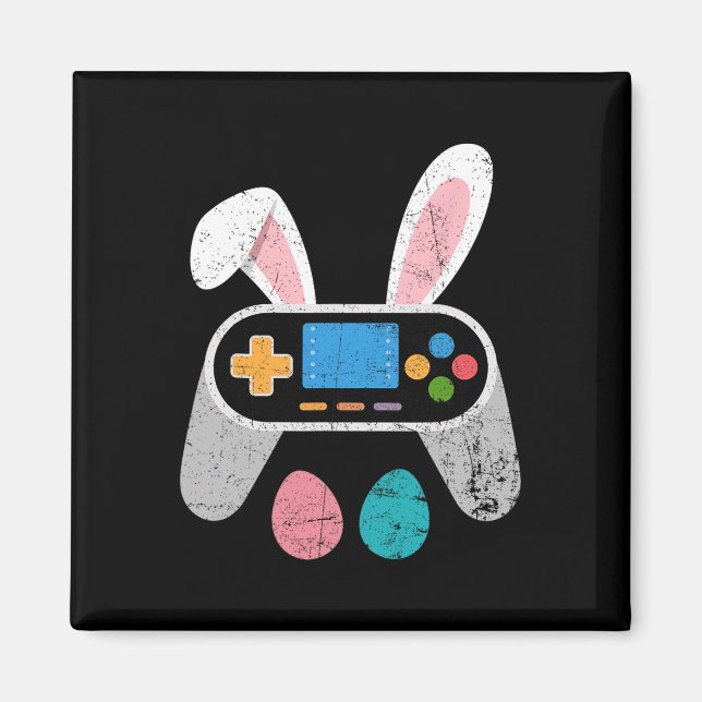 Lustiges Videospiel-Osterhase Gaming-Controller Ga Magnet (Vorne)
