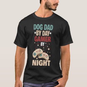 Lustiges Videospieler-Shirt Hund Papa Bei Tag Game T-Shirt