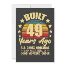 Lustiges Vintage-49. Geburtstagsdesign, Gebaut vor