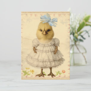 Lustiges Vintage-anthropomorphes Osterküken Feiertagskarte