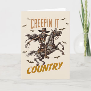 Lustiges Vintage Creepin It Country Halloween Feiertagskarte