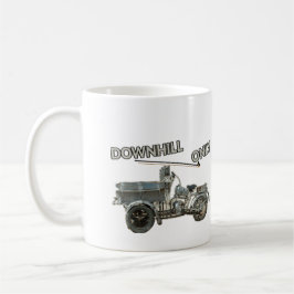 Lustiges Vintage-Downhill-Only-Fahrzeug Kaffeetasse