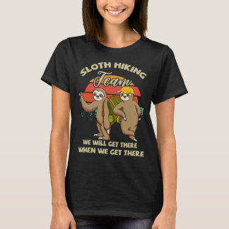 Lustiges Vintage-Faultier-Wanderteam-Faultier T-Shirt