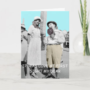 LUSTIGES VINTAGE-FOTO LIEBE AUF DEN ERSTEN BLICK S KARTE